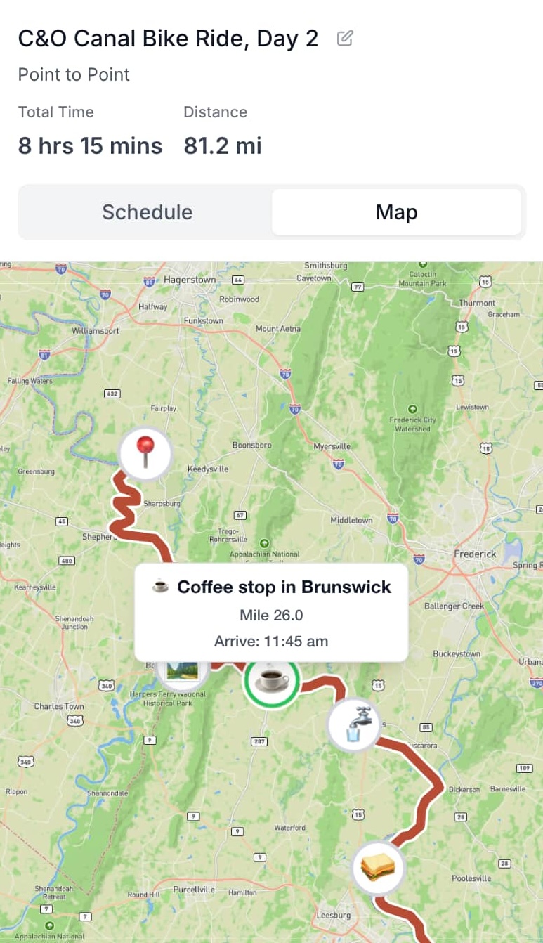 Route map interface